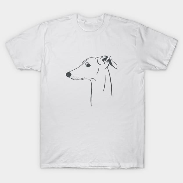 Italian Greyhound (Light Gray and Gray) T-Shirt by illucalliart